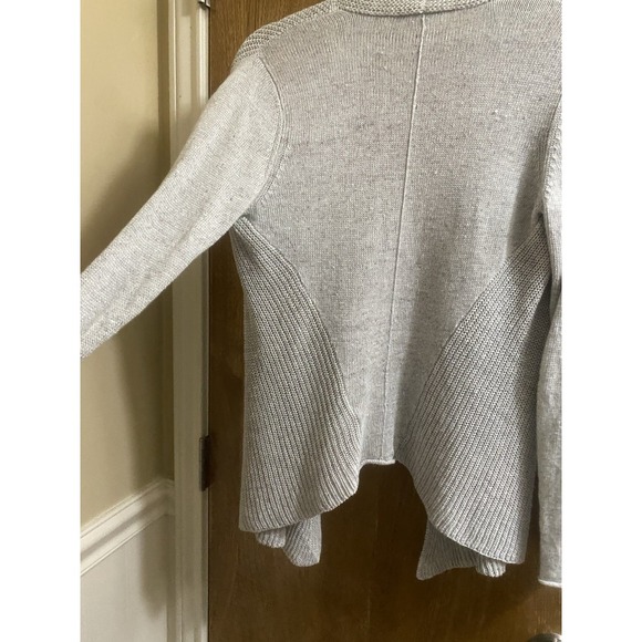 Eileen Fisher Womens Petite PP Linen Knit Open Draped Lightweight Cardigan Gray - Picture 14 of 16